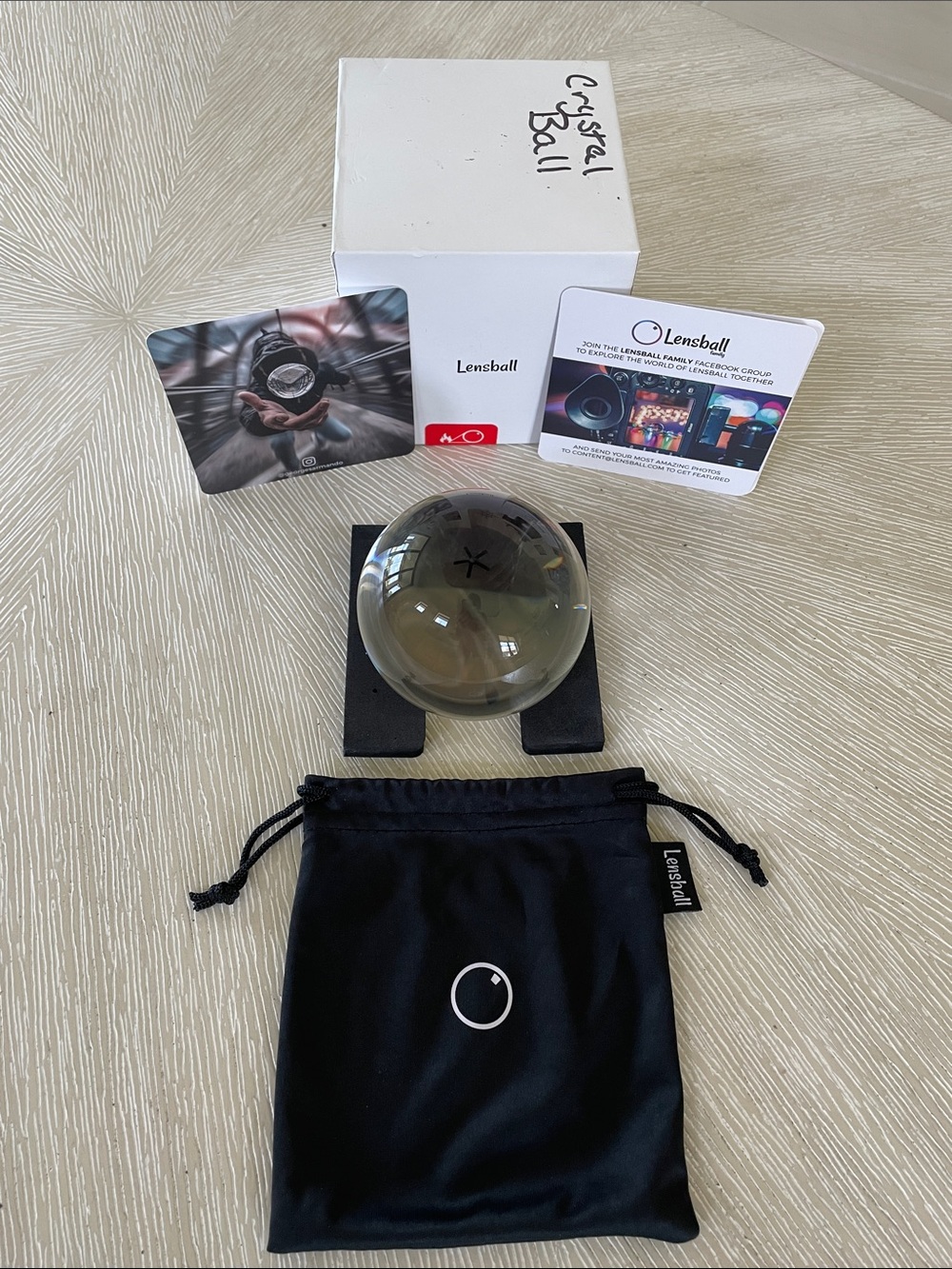 Crystal Photography Sphere with Black Carry Pouch
